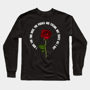 roses red, black Long Sleeve T-Shirt